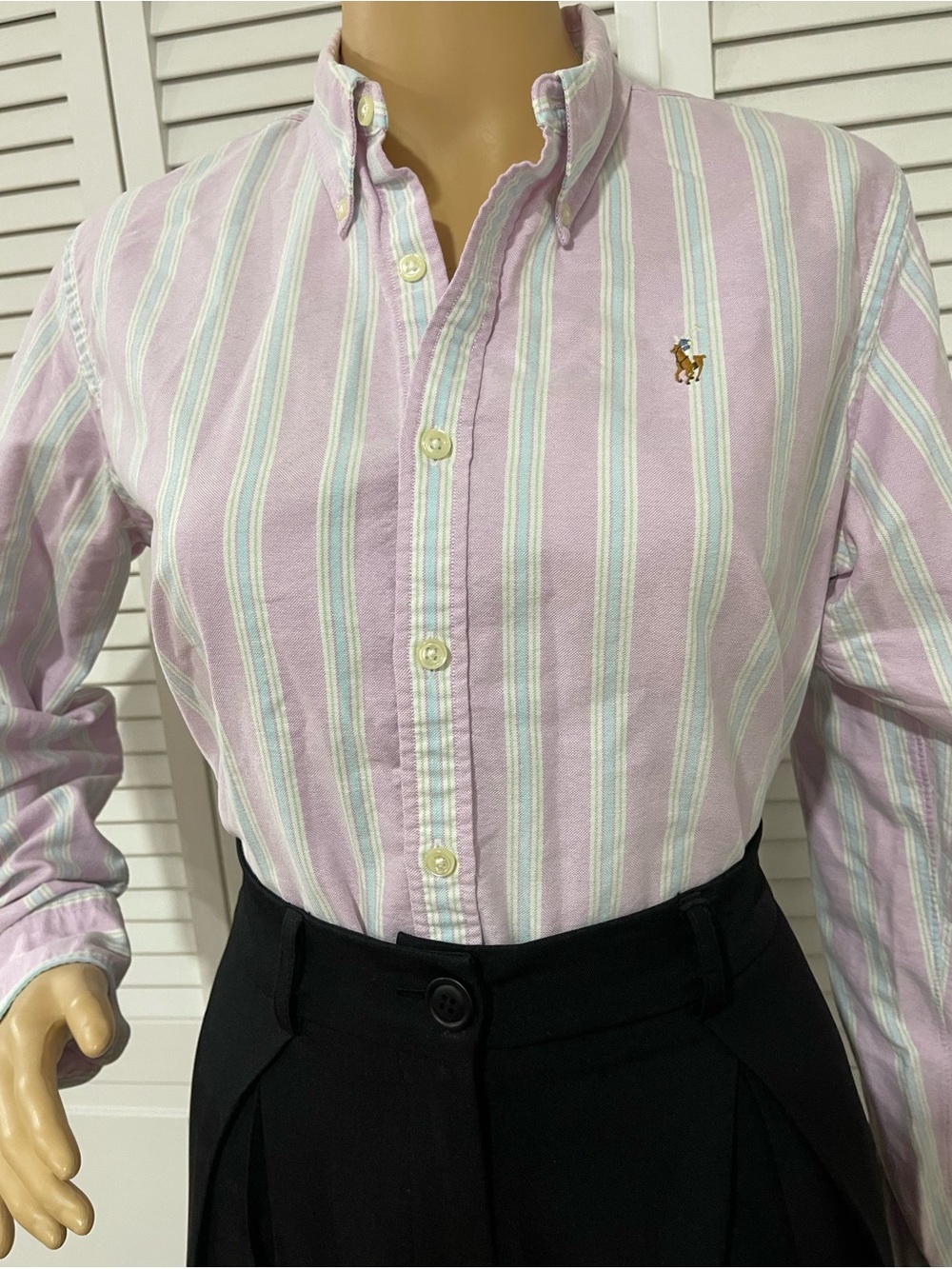 Ralph Lauren Lavender Stripe Button-Down Shirt - Picture 7 of 10